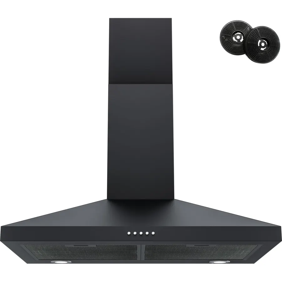 FIREGAS Range Hood 30 inch, Black Wall Mount Range Hood, Kithen Hood