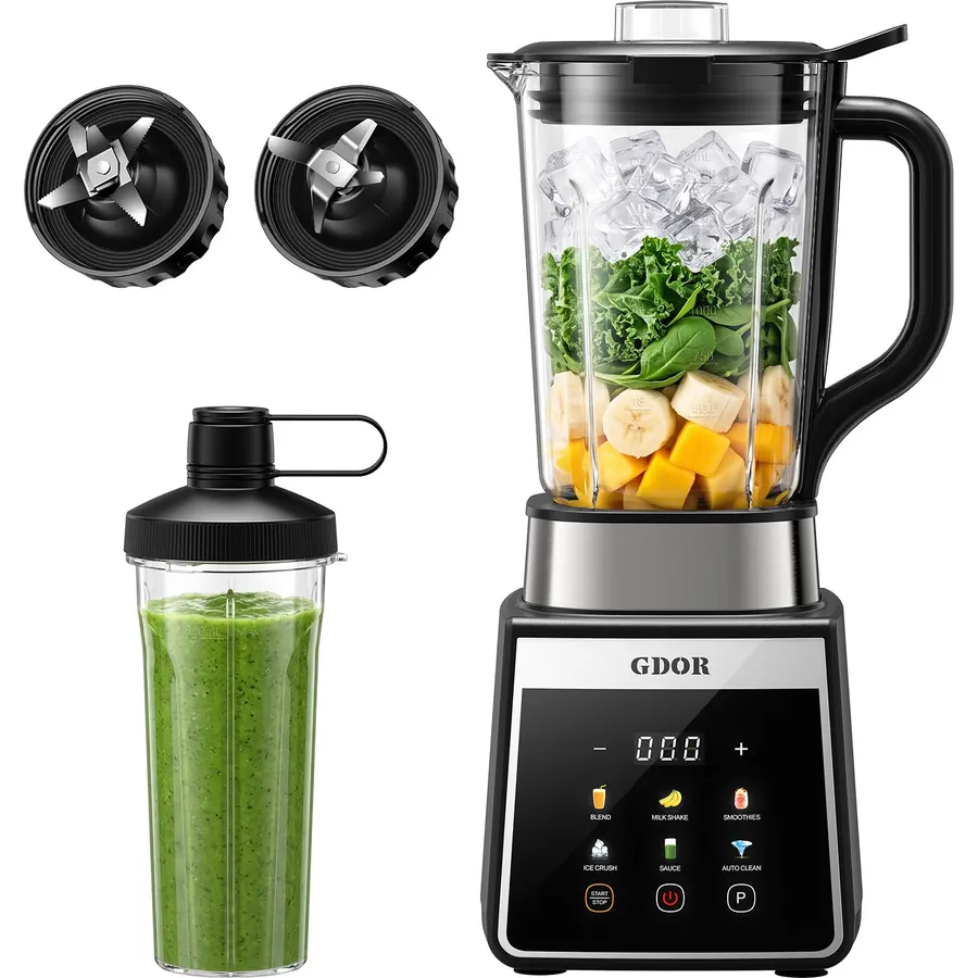 GDOR Blender, Smoothie Blender 1300W Auto-Program Crush Ice
