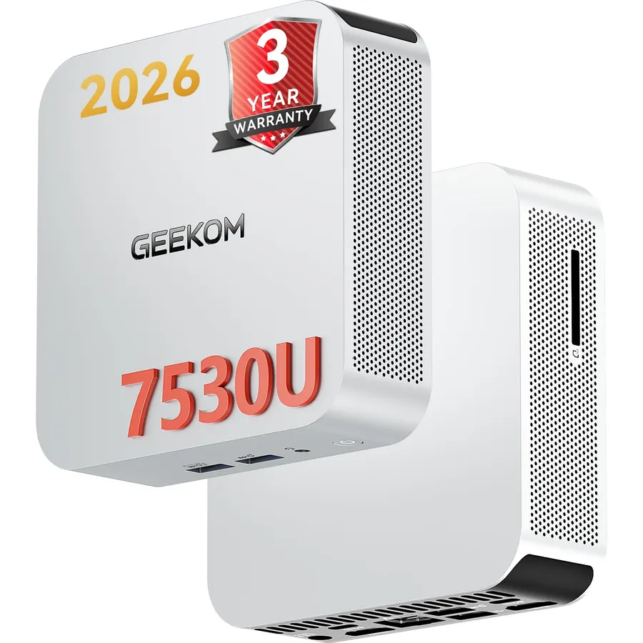 GEEKOM A5 Pro Premium Mini PC, AMD Ryzen 5 7530U, 16GB RAM (up to 96GB) + 1TB SSD
