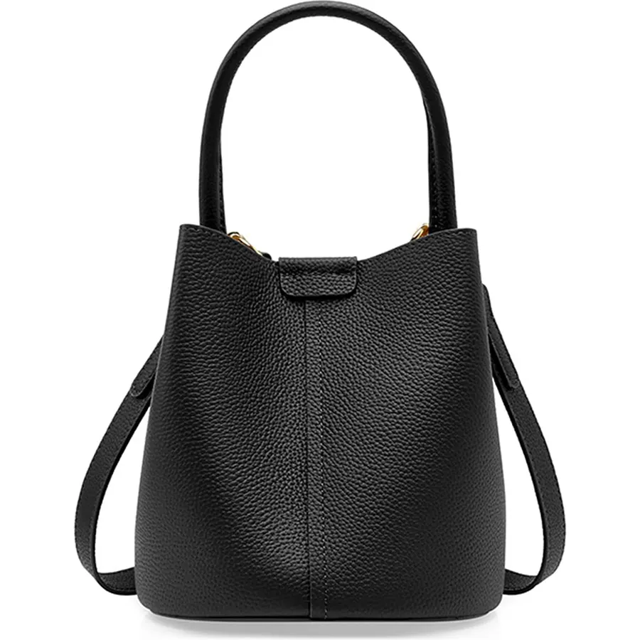 Genuine Leather Shoulder Crossbody Bucket Bags for Women, Top Handle