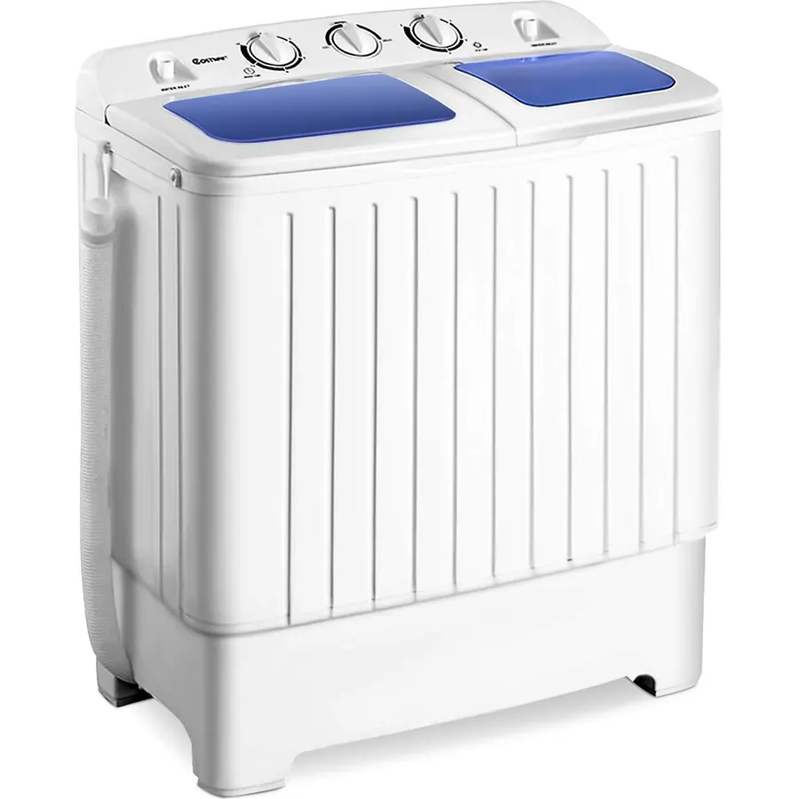Giantex Portable Washing Machine, 20lbs Capacity, Twin Tub 2lbs Washer & 8lbs Spinner Combo, Compact for Apartment RV Dorms, Blue & White, GT24267-PE