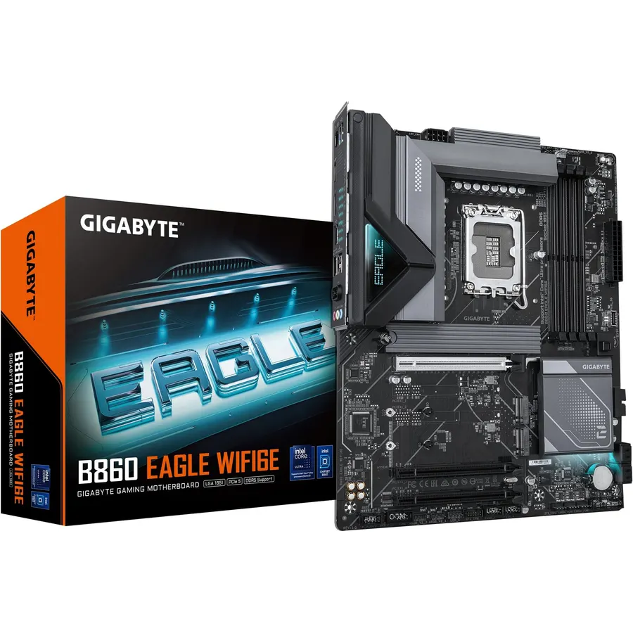 GIGABYTE B860 DS3H WIFI6E Intel Core Ultra (Series 2) LGA 1851 Motherboard, ATX, DDR5, 3X M.2, PCIe 5.0, USB-C, WIFI6E, 2.5GbE LAN, EZ-Latch