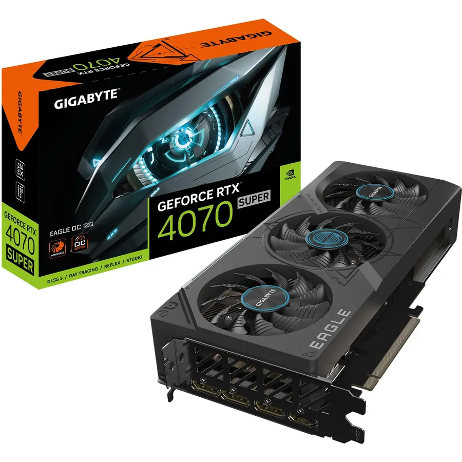 GIGABYTE GeForce RTX 4070 Super WINDFORCE OC 12G Graphics Card, 3X WINDFORCE Fans, 12GB 192-bit GDDR6X, GV-N407SWF3OC-12GD Video Card