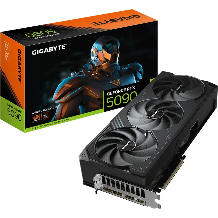 GIGABYTE GeForce RTX 5090 WINDFORCE OC 32G Graphics Card, WINDFORCE Cooling System, 32GB 512-bit GDDR7, GV-N5090WF3OC-32GD Video Card