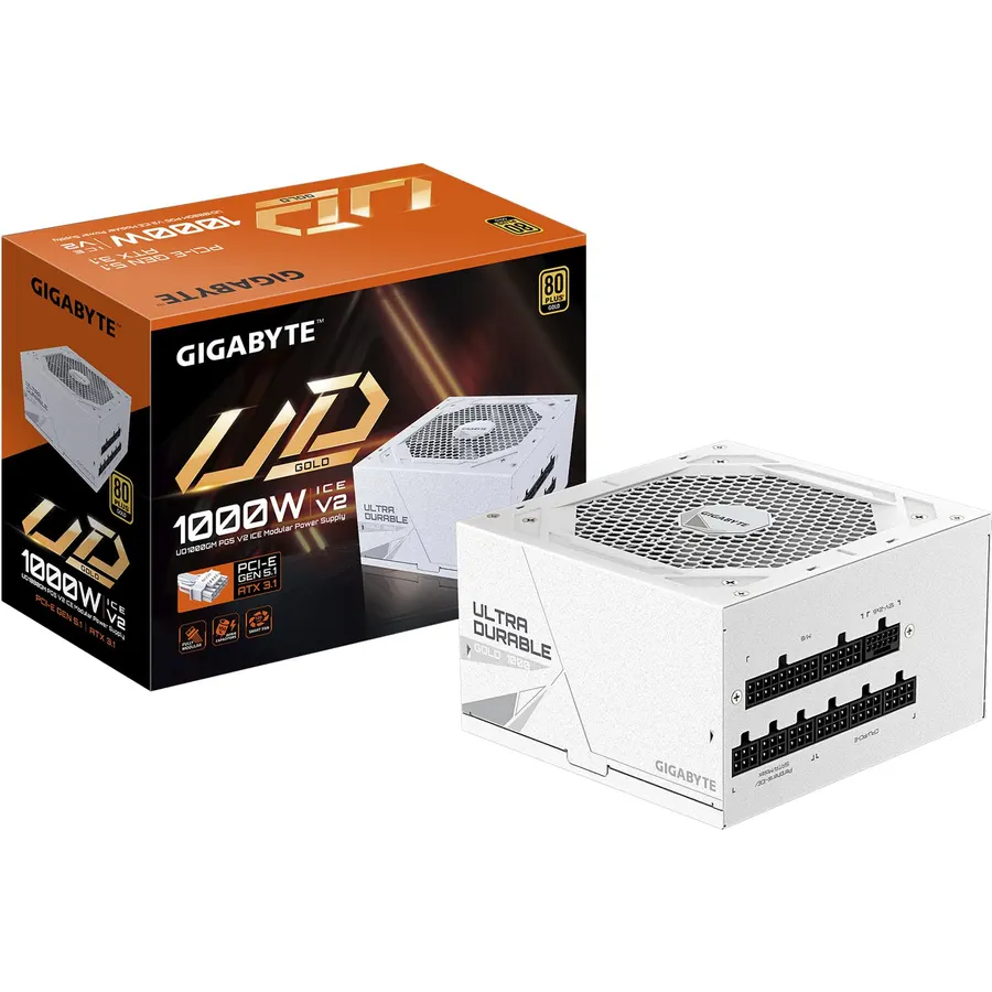 GIGABYTE UD1000GM PG5 V2 ICE - 1000W 80 Plus Gold Certified - PCIe5.1 Ready - ATX3.1 - Fully Modular Power Supply (GP-UD1000GMPG5 ICE)