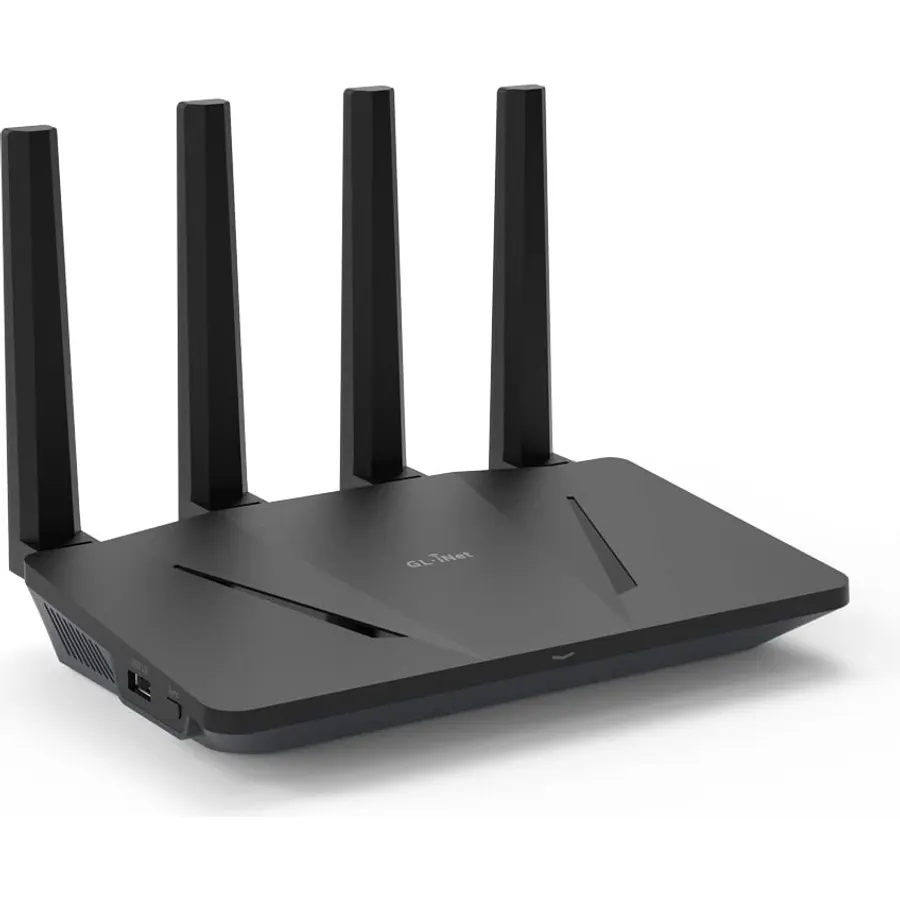 GL.iNet GL-AX1800(Flint) WiFi 6 Router -Dual Band Gigabit Wireless Internet Router | 5 x 1G Ethernet Ports | Up to 120 Devices | OpenVpn&WireGuard