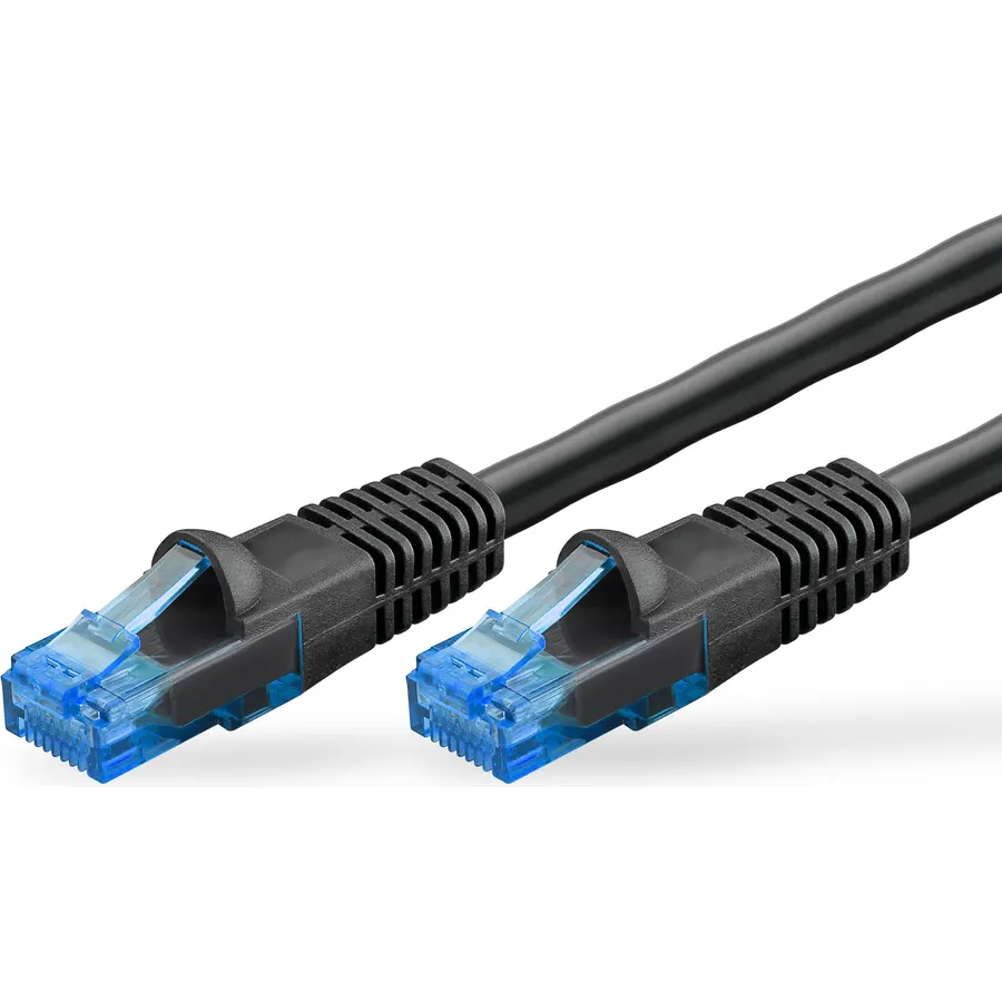 Goobay 55433 Outdoor Patch Cable CAT 6 Cable / 2-fold PE Sheath Waterproof / RJ45 Plug Ethernet Cable Copper/Outdoor Network Cable 15m / Black/LAN Cable 15m