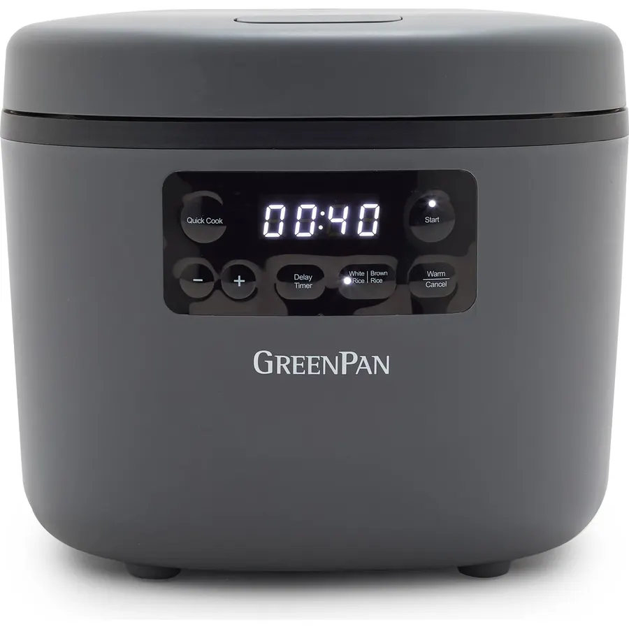 GreenPan Advanced Rice Cooker, 4-Cups Uncooked/8-Cups Cooked, Graphite
