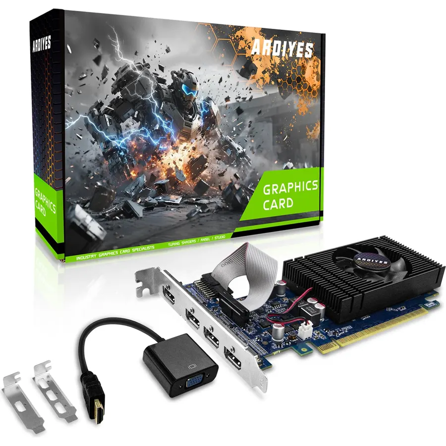 GT 740 4GB GDDR5 Low Profile GPU Graphics Card, 4X HDMI Ports for Quad Multi-Monitor Setup, PCI Express 3.0 x16, Silent Cooling, Ideal for Office and Home Theater