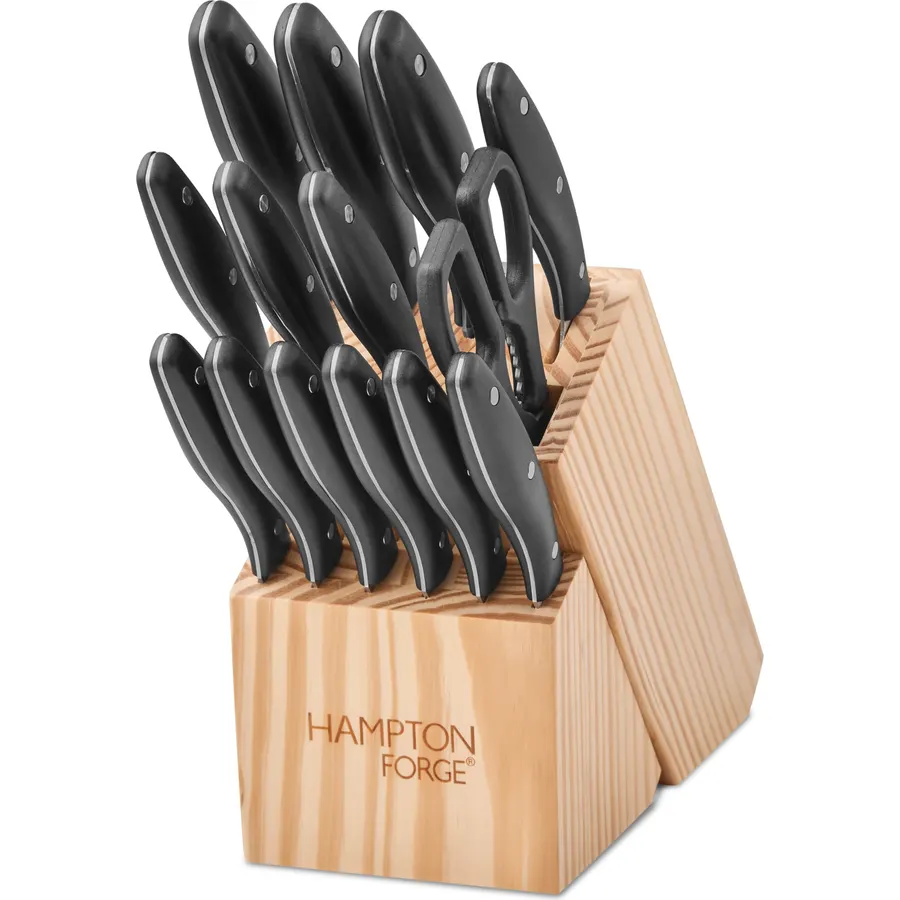 Hampton Forge – Rochester – 15 Piece Knife Block Set – Black