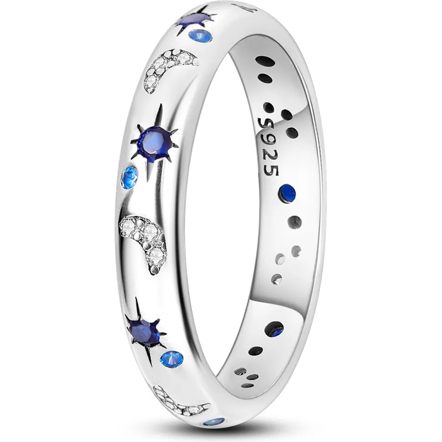 Hapour 925 Sterling Silver Ring for Women,Eternity Gorgeous Rings Stackable Rings for Women as Gifts Ring Size 4-11