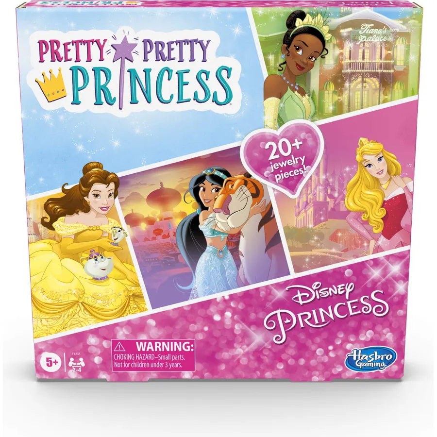 Hasbro Gaming Pretty Pretty Princess: Edition Board Game Featuring Disney Princesses, Jewelry Dress-Up Game for Kids Ages 5 and Up, for 2-4 Players (Amazon Exclusive)