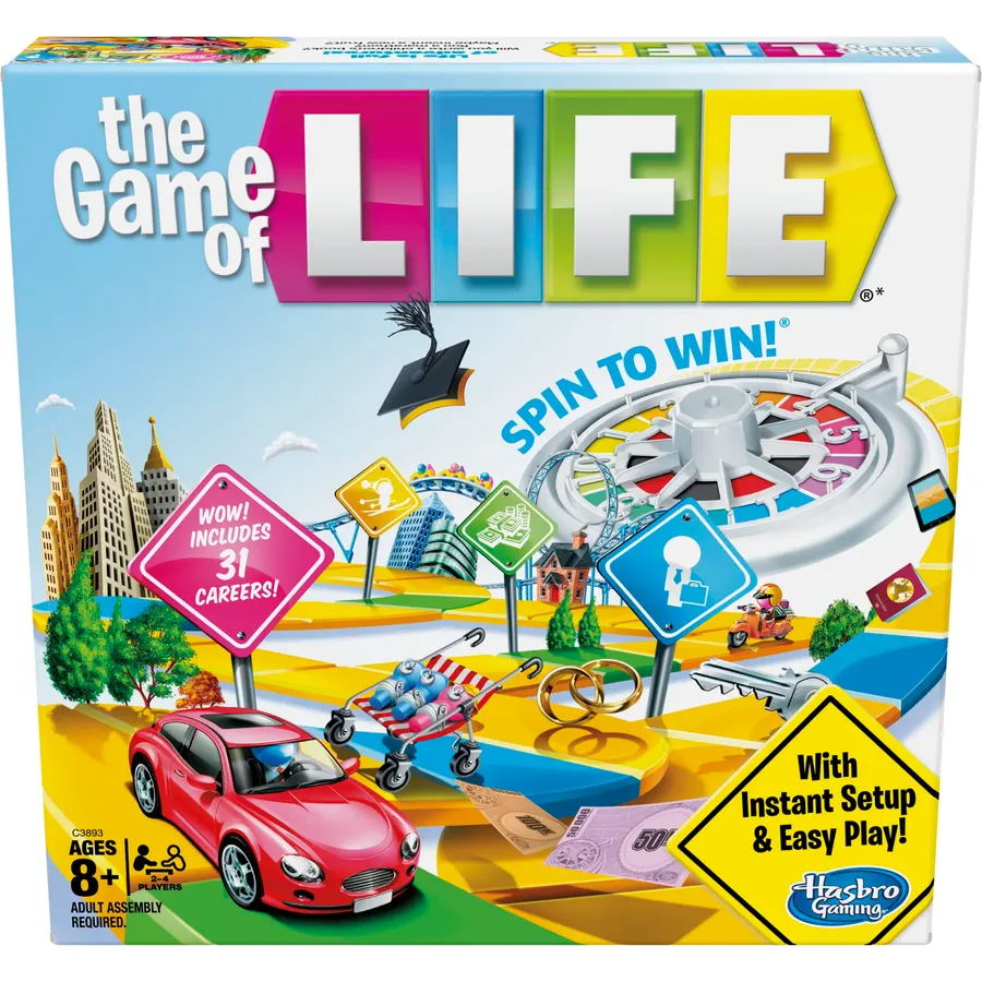 Hasbro Gaming The Game of Life Board Game, Family Games for Kids Ages 8+, Includes 31 Careers, Family Board Games for 2-4 Players, (Amazon Exclusive)