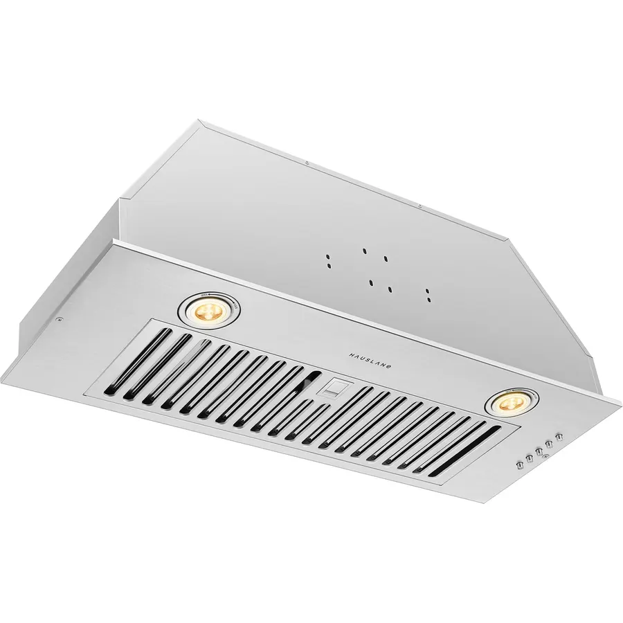 Hauslane Range Hood Insert 30 Inch, Hood Vent for Kitchen Low Noise Perfomance, Stainless Steel Ductless/Ducted Range Hood, Professional Grade Baffle Filters, LED Lamps, Kitchen Vent Hood 11.25" Deep