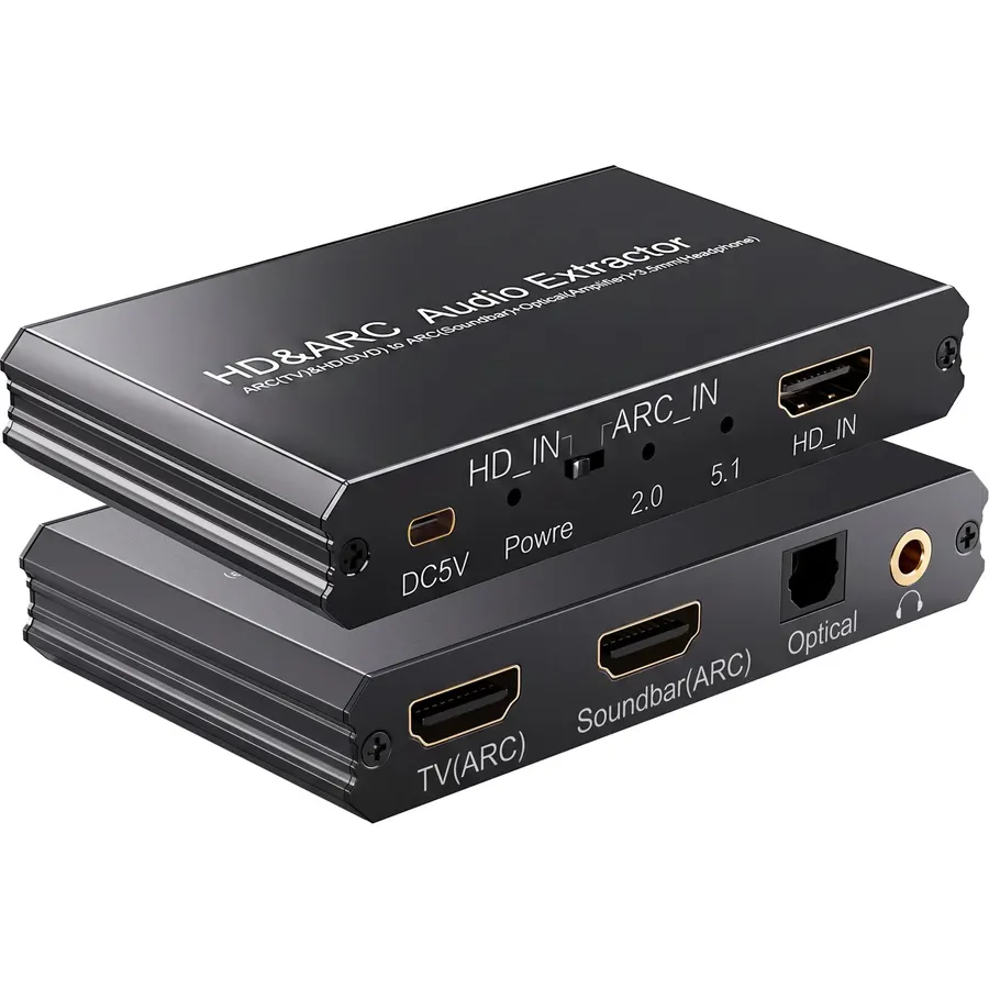 HDMI ARC Audio Extractor,4k 30Hz, eARC to Soundbar Optical 3.5mm Converter