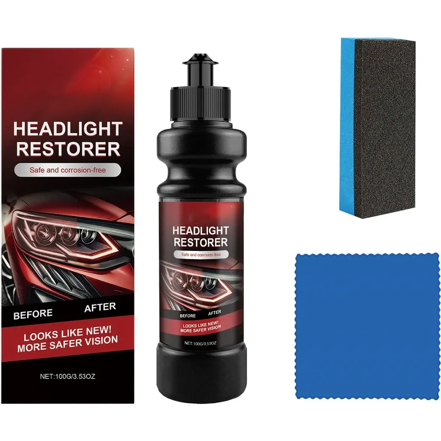 Headlight Restoration Kit,Headlight Restoration,Headlight Cleaner Yellowed Oxidized Foggy Lens Repair Cream,Head Light Restoring Kit,Headlight Cleaner and Restorer Kit