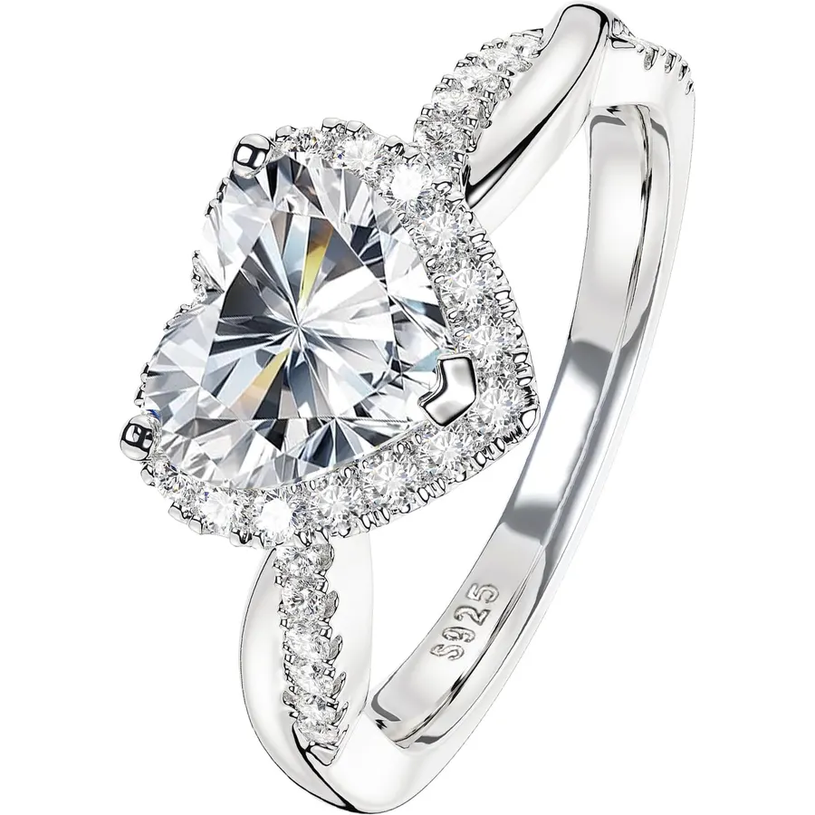 Moissanite Engagement Rings for Women Promise Rings for Her 0.5-2CT