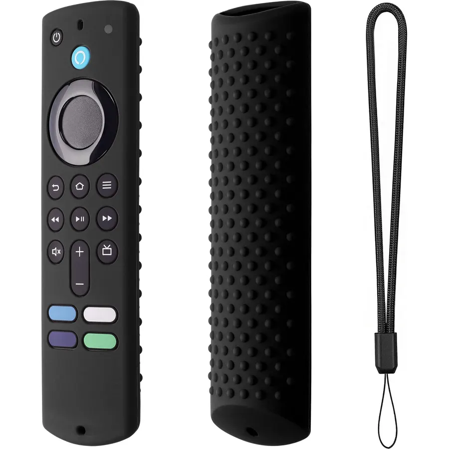 Hi Color Silicone Cover Compatible with 5.6 Inch Fire TV Stick (3rd Gen) Remote Firestick Remote Cover for Firesticksticktv Silicone Protective Case Sleeve(Black)