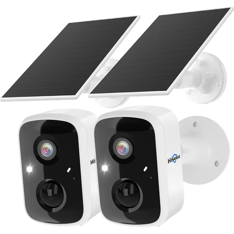 Hiseeu 2K 4MP Solar Security Cameras Wireless Outdoor, 2.4G/5G Home WiFi