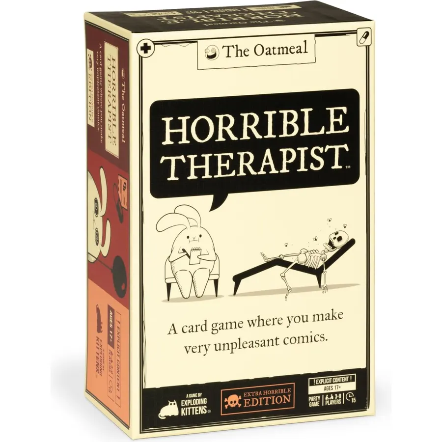 Horrible Therapist: Extra Horrible Edition by Exploding Kittens - A Card Game for 3-8 Players, Ages 17+ - Adult Party Game for Family Night