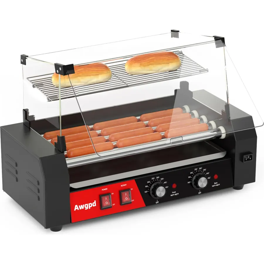 Hot Dog Roller Machine, Hot Dog Roller 5 Rollers 12 Hot Dogs Capacity