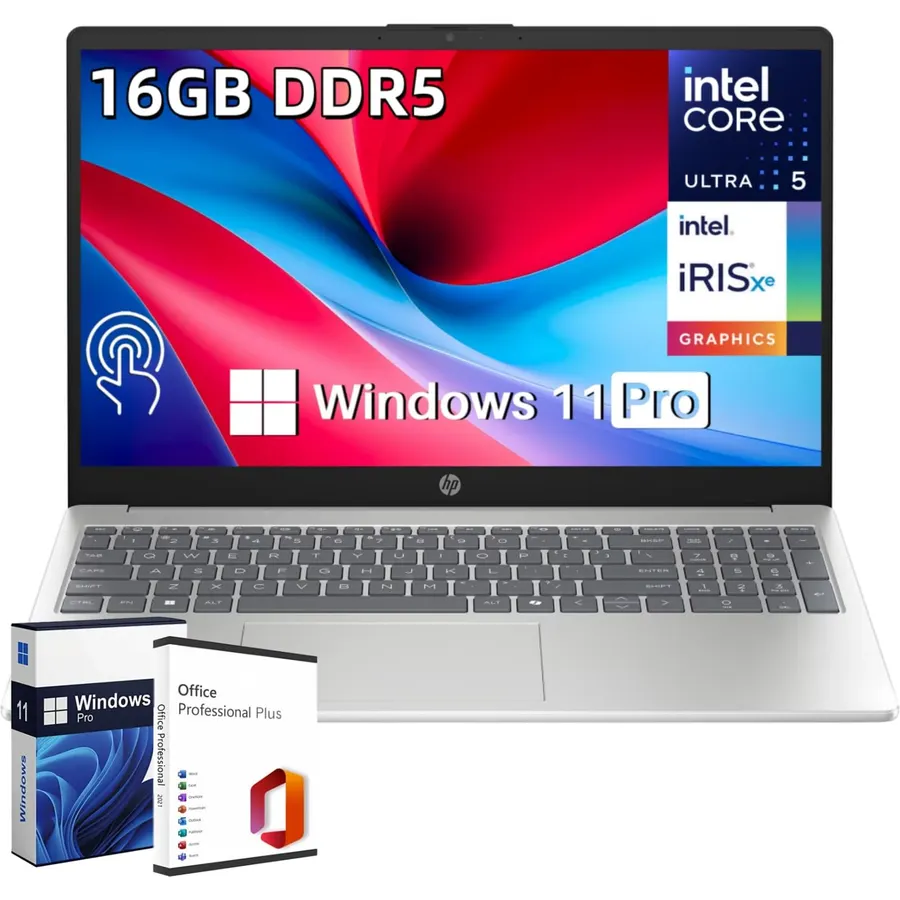 HP 15.6 FHD Touchscreen Premium Laptop, Intel Ultra 5 225U(＞Ryzen 7 7730U)