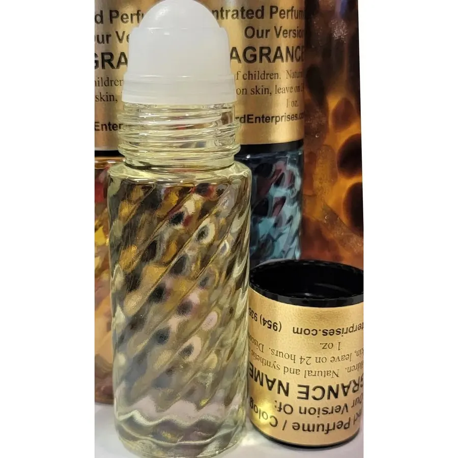 HYWD Enterprises Cologne Oil Comparable to ATMAN (B. Phat) for Men, Fragrance Rendition, Eau de Parfum, 1 oz. (30ml) Swirly Glass Roll on