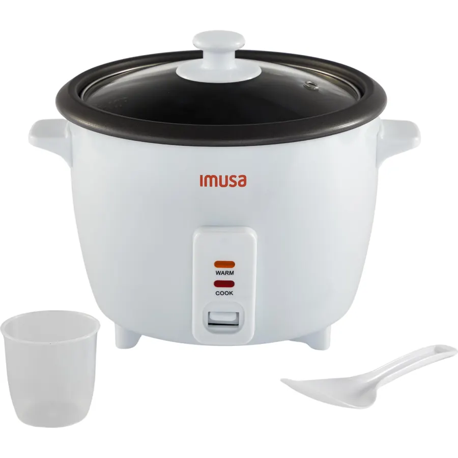 IMUSA 1.5 Cup Electric Ceramic Rice Cooker for Stews, White