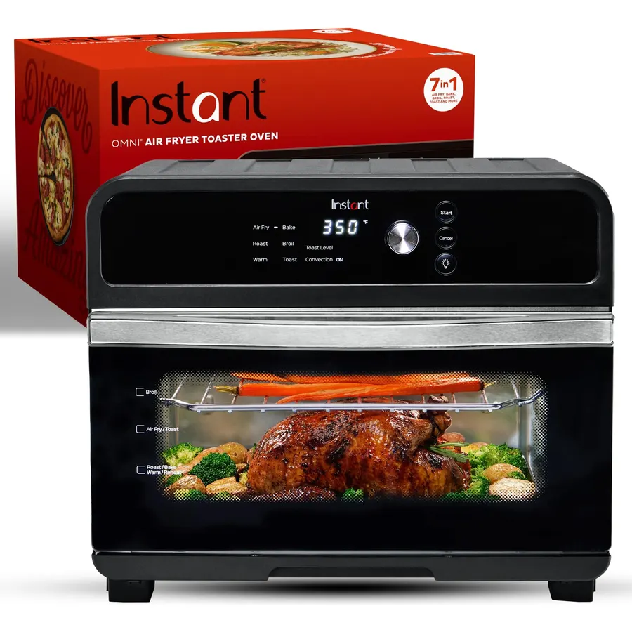 Instant Pot Omni 19QT/18L Toaster Oven Air Fryer, 7-in-1 Functions, Fits 12" Pizza, Crisps, Broils, Bakes, Roasts, Toasts, Warms, Convection, 100+ In-App Recipes, from the Makers of Instant Pot, Black