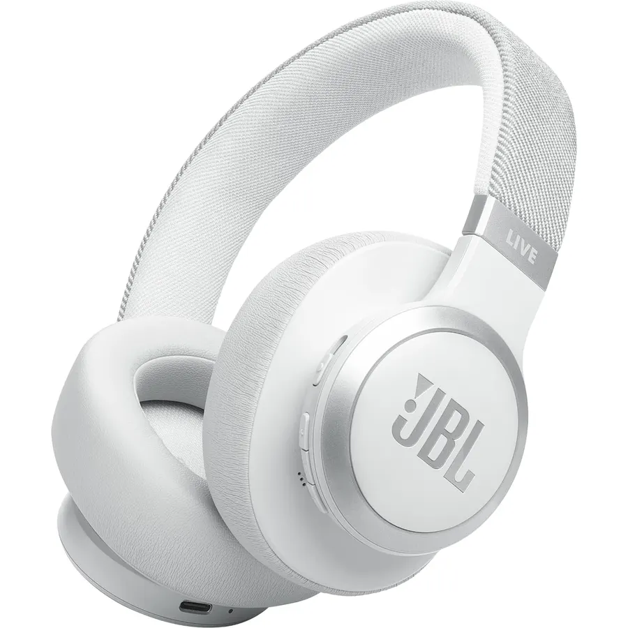 JBL Tune 770NC Case Bundle (White) Wireless Over-Ear Headphones, Noise Cancelling, Bluetooth 5.3, 70H Battery, Speed Charge, Foldable with Expo Gear Weather-Resistant Hard-Shell Case