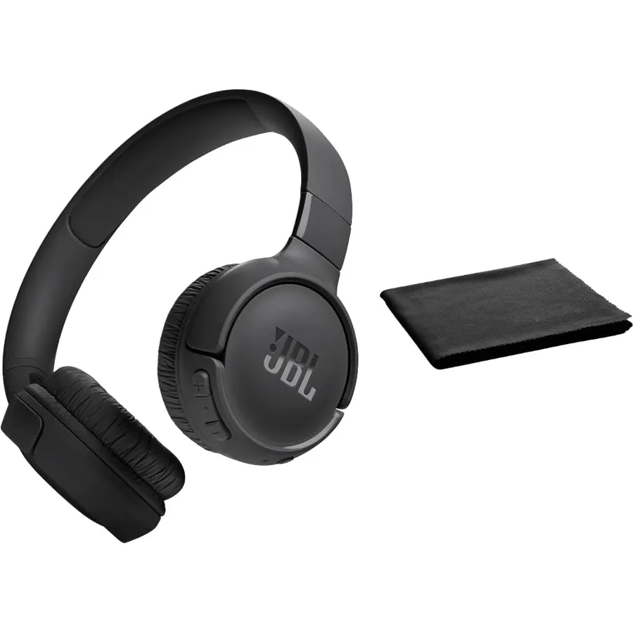 JBL Tune 525BT Wireless Over-Ear Headphones – Experience Deep Bass and Seamless Connectivity - 57H Battery Life - Speed Charge - Bluetooth 5.3 - Includes Storage Pouch, Black, Tune525BT-Pouch