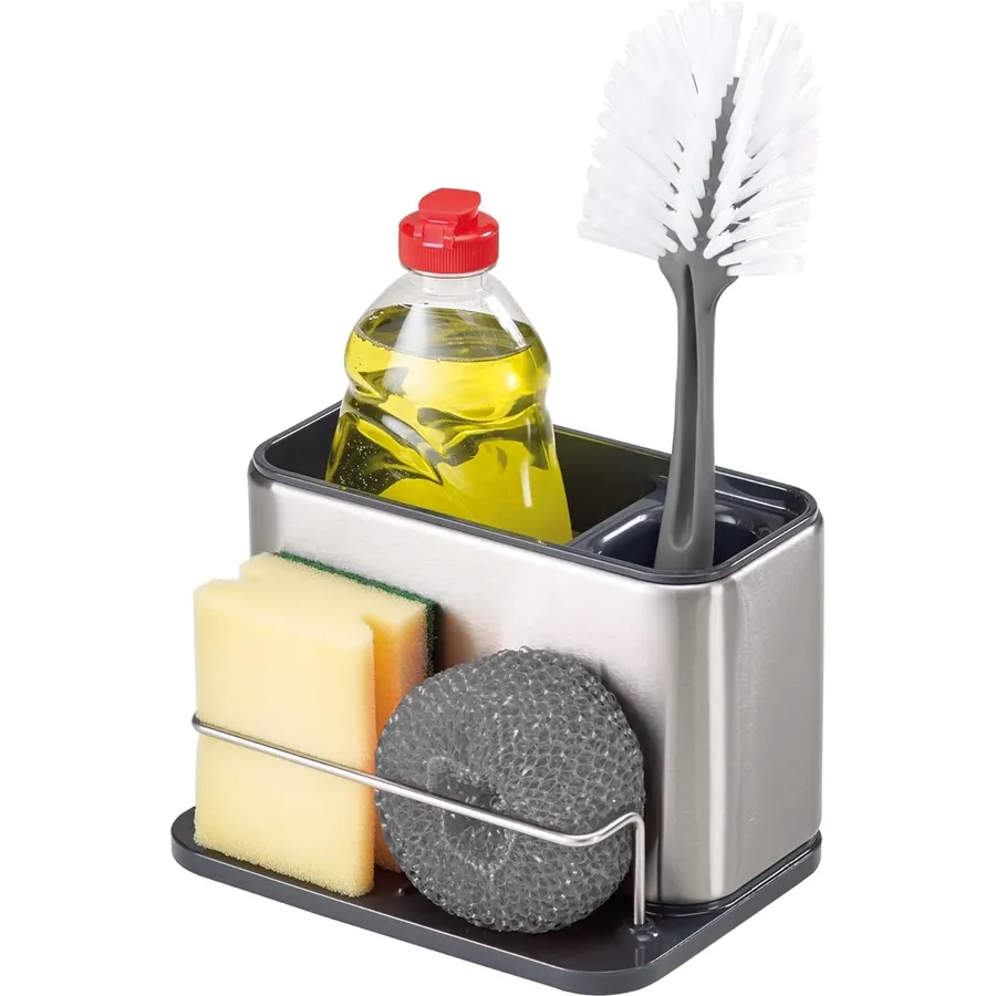Joseph Joseph Surface Stainless Steel Caddy Sink Area Organizer and Sponge Holder, Gray