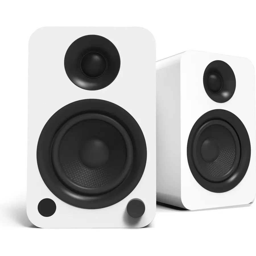 Kanto YUW 140W Powered Speakers with Bluetooth® 4.2 and RCA Input | Features Signal Detection and Auto Stand-by | Remote Included | Pair | Matte White