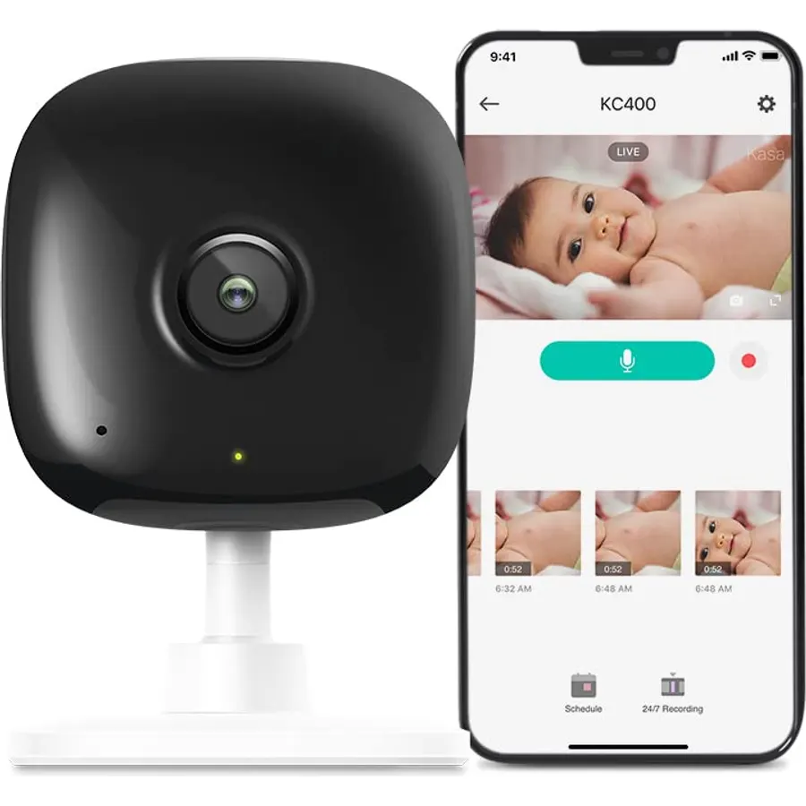 Kasa 2K+ Indoor Wired Security Camera, Baby & Pet Monitor, KC400