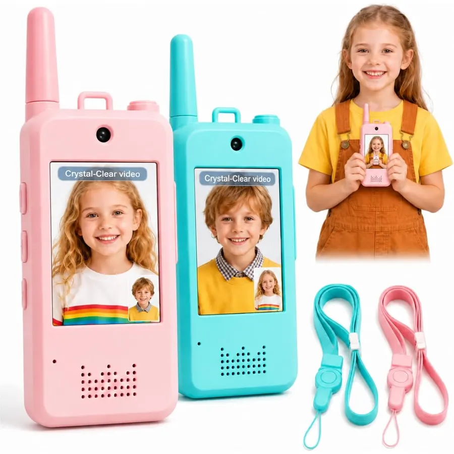 Kids Video Walkie Talkies,2 Pack Longrange Camera Walkie Talkie for Kids