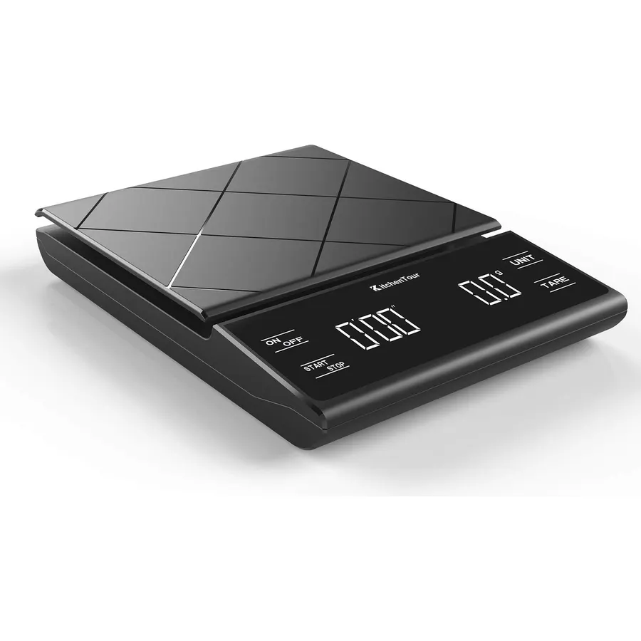 KitchenTour Coffee Scale with Timer for Brew Artisanal Java - Pour Over Scale for Slow Drip and French Press Coffee - Multifunction Kitchen Food Scale with Grams and oz