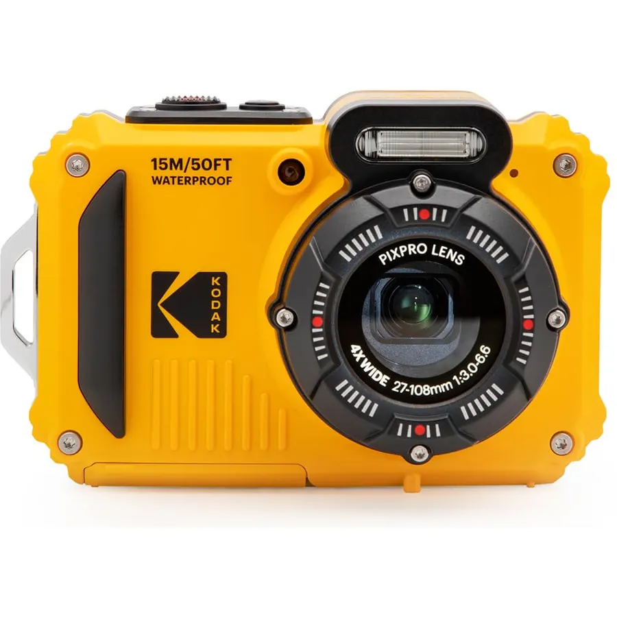 KODAK PIXPRO WPZ2 16MP Waterproof Digital Camera, 15m, 4X Zoom, Yellow