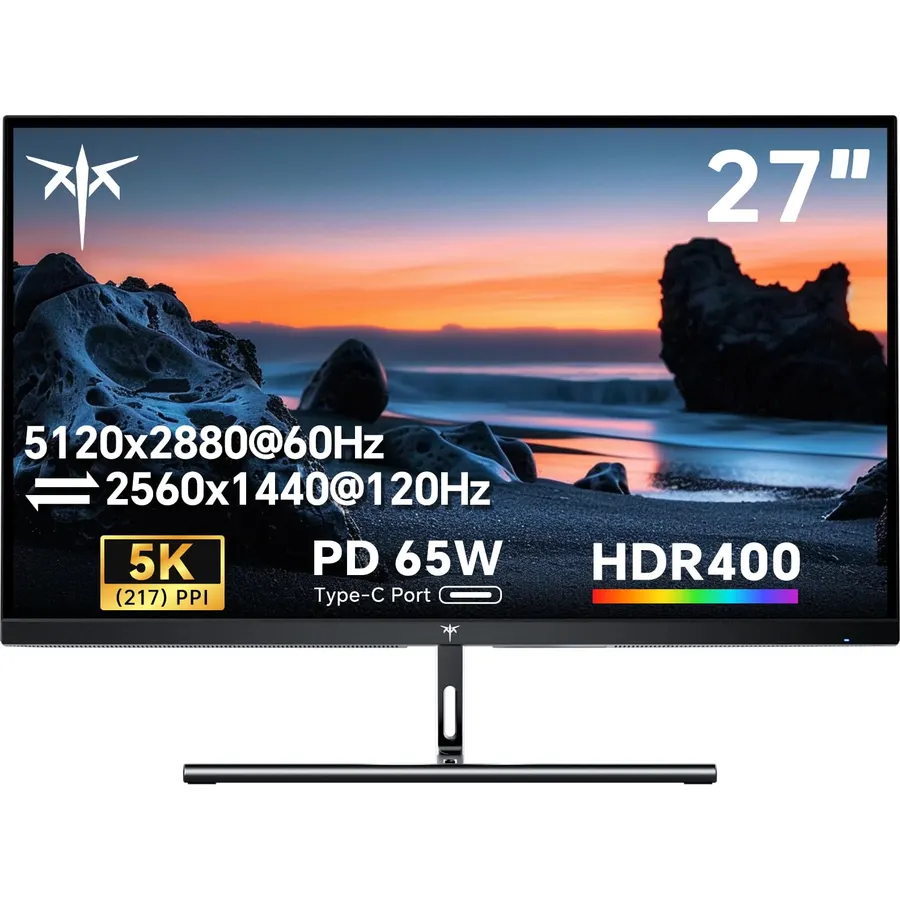 KTC 27 Inch 5K Monitor, 5120 x 2880 5K2K Monitor with 65W Type-C Port, Dual Mode