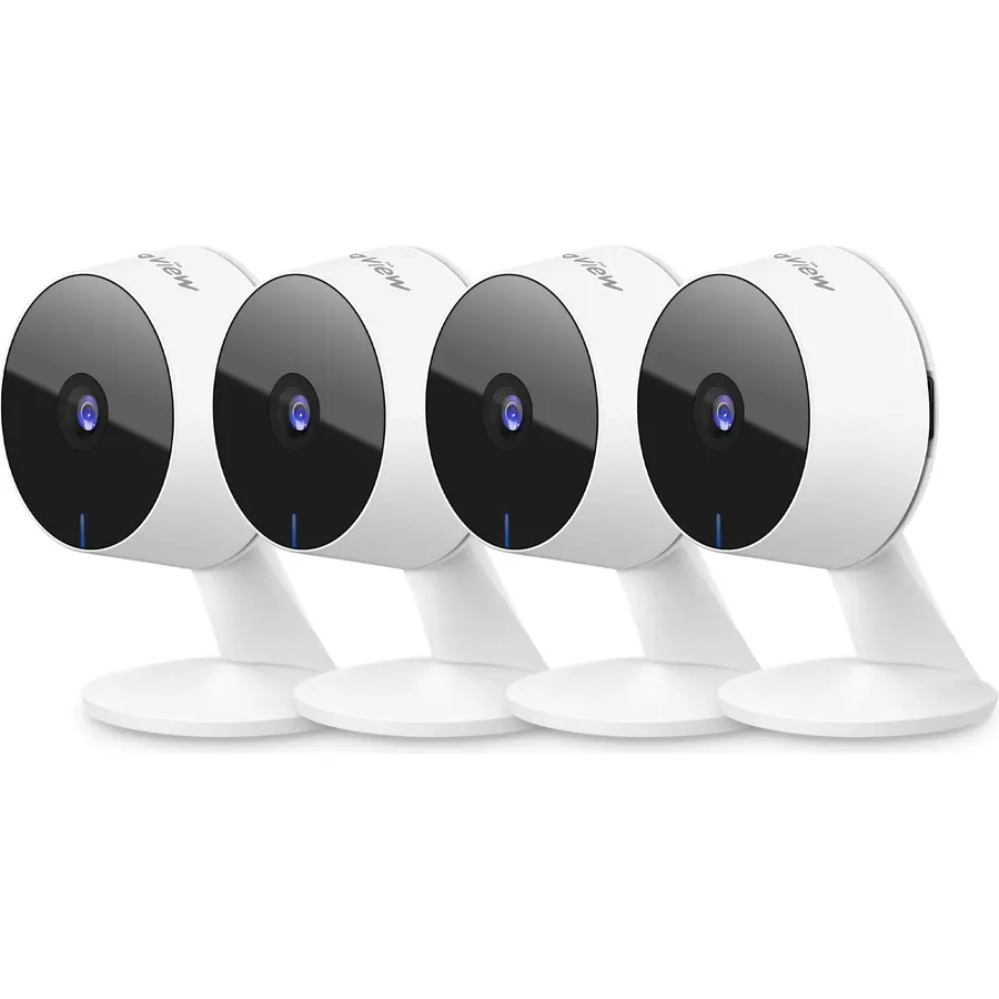 LaView Security Cameras 4pcs, Home Security Camera Indoor 1080P, Wi-Fi Cameras Wired for Pet, Motion Detection, Two-Way Audio, Night Vision, Phone App, Works with Alexa, iOS & Android & Web Access