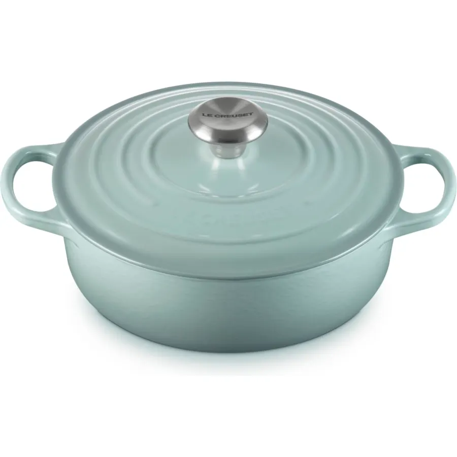Le Creuset Enameled Cast Iron Round Wide Dutch Oven, 3.5 qt., Sea Salt