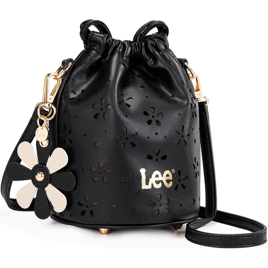 Lee Drawstring Bucket Bag for Women Small Handbag Purses Crossbody Bag
