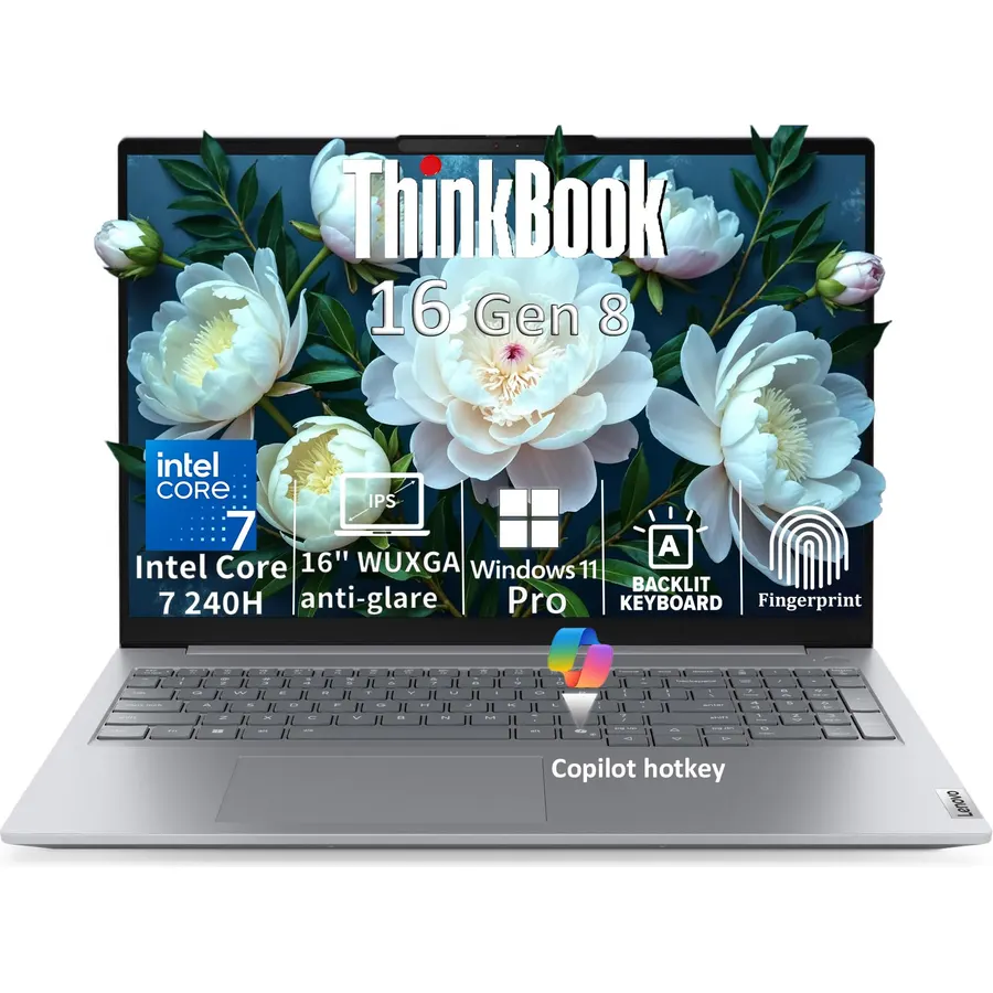 Lenovo ThinkBook 16 Gen 8 Laptop, Intel Core 7 240H, 32GB DDR5, 1TB SSD