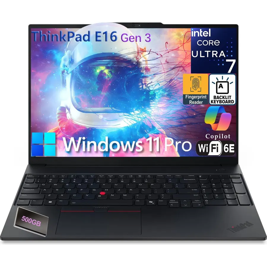 Lenovo ThinkPad E16 Gen 3, Ultra 7 255H, 64GB DDR5 RAM, 8TB SSD, Win 11 Pro