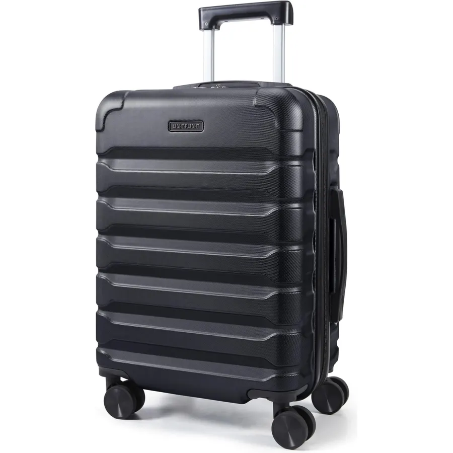 LIGHT FLIGHT Carry On Luggage 22x14x9 Airline Approved Suitcase,Black