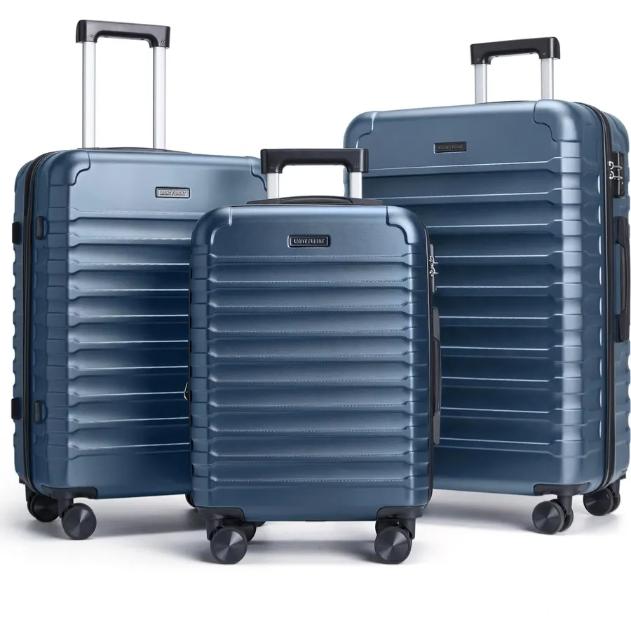 LIGHT FLIGHT Luggage Sets 3 Pcs Suitcase with Wheels,20"/24"/28",Royal Blue