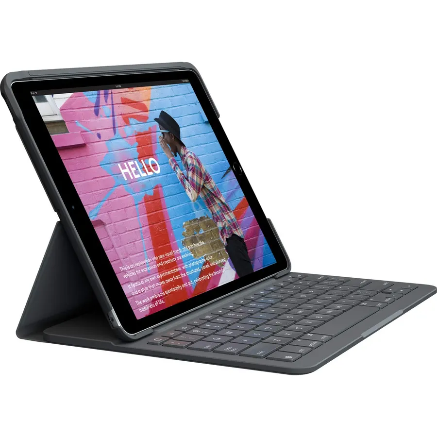Logitech iPad 7th 8th 9th Gen Keyboard Case Slim Folio - Graphite