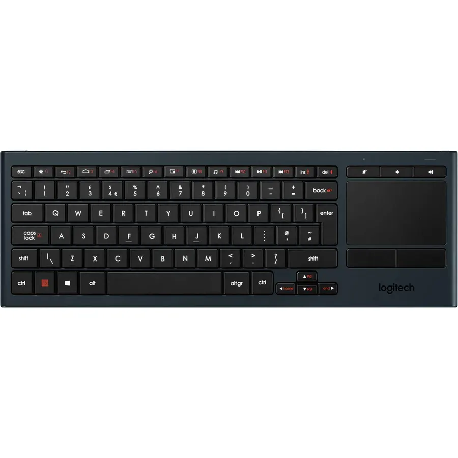 Logitech K830 Illuminated Living-Room Keyboard with Built-in Touchpad – Easy-Access Media Keys and Shortcut Keys for Windows or Android