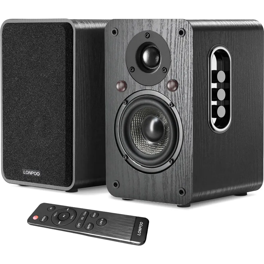 LONPOO Powered Bookshelf Speakers, 100W Near Field Studio Monitor with eARC