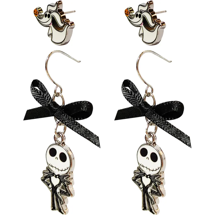 LUV HER The Nightmare Before Christmas Jewelry Hypoallergenic Earrings for Girls, Stud Earrings & Fishhook Earring Sets with Charms One Size Fits All Gifts Age 4+