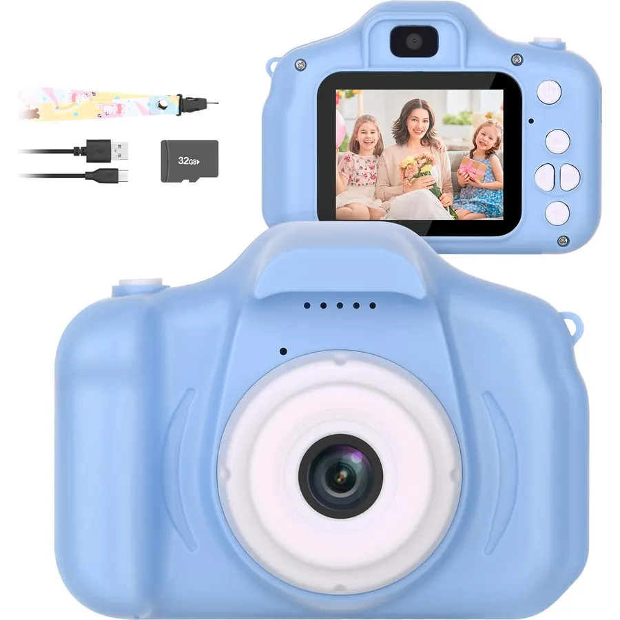 Mafiti Kids Camera 26MP HD Toddler Digital Camera with 32GB Card,Blue